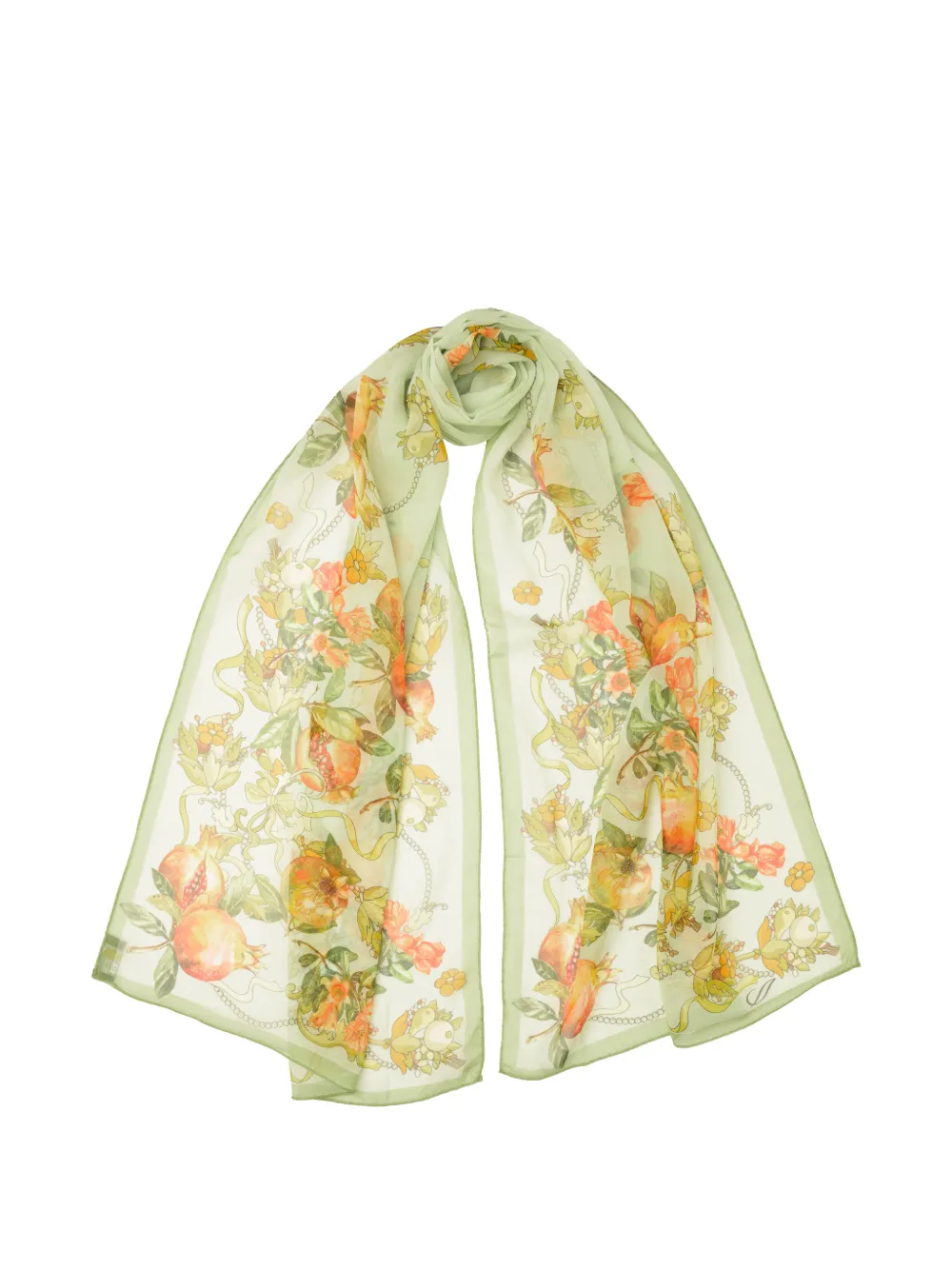 Elizabetta Persephone sjaal met granaatappel-print Groen