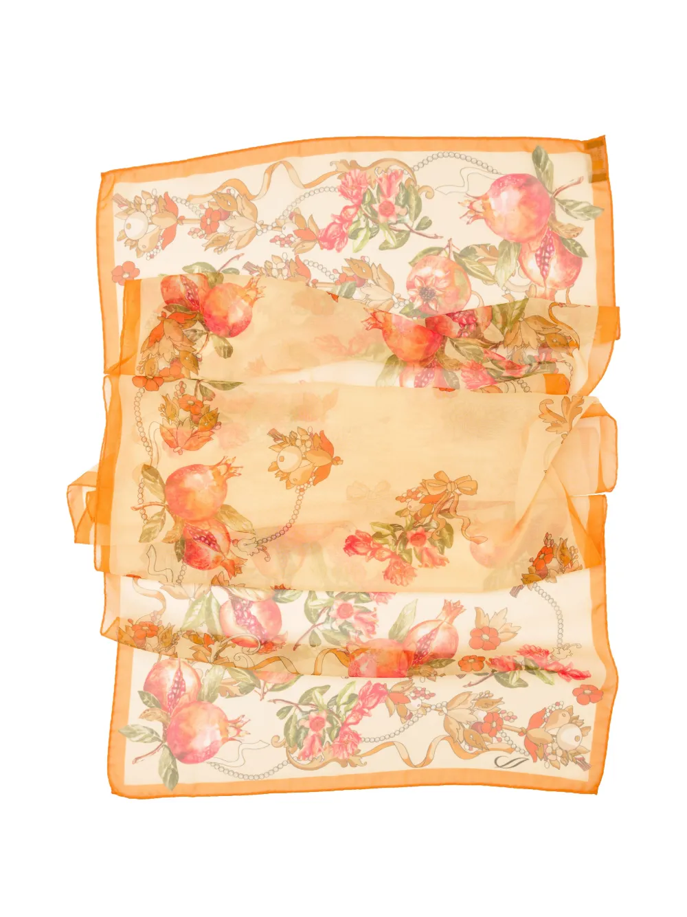 Elizabetta Persephone sjaal met granaatappel-print Oranje