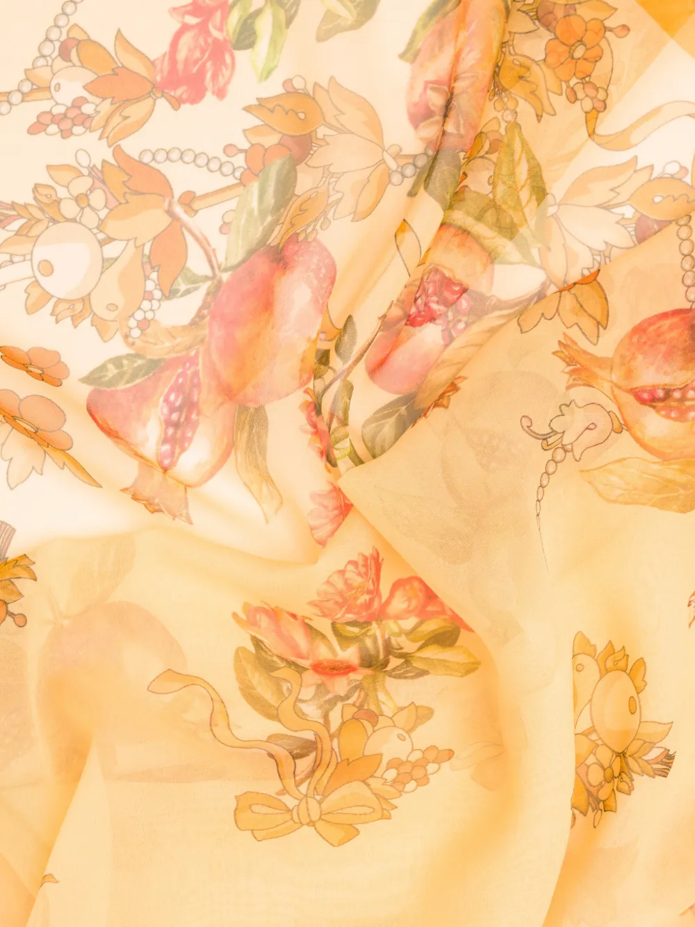 Elizabetta Persephone sjaal met granaatappel-print Oranje