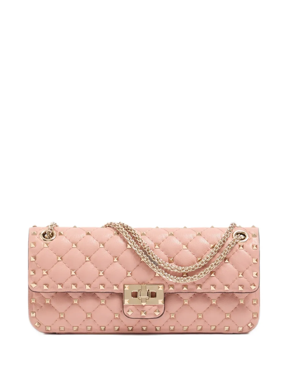 Valentino Garavani Rockstud Spike medium shoulder bag in kidskin - Rosa