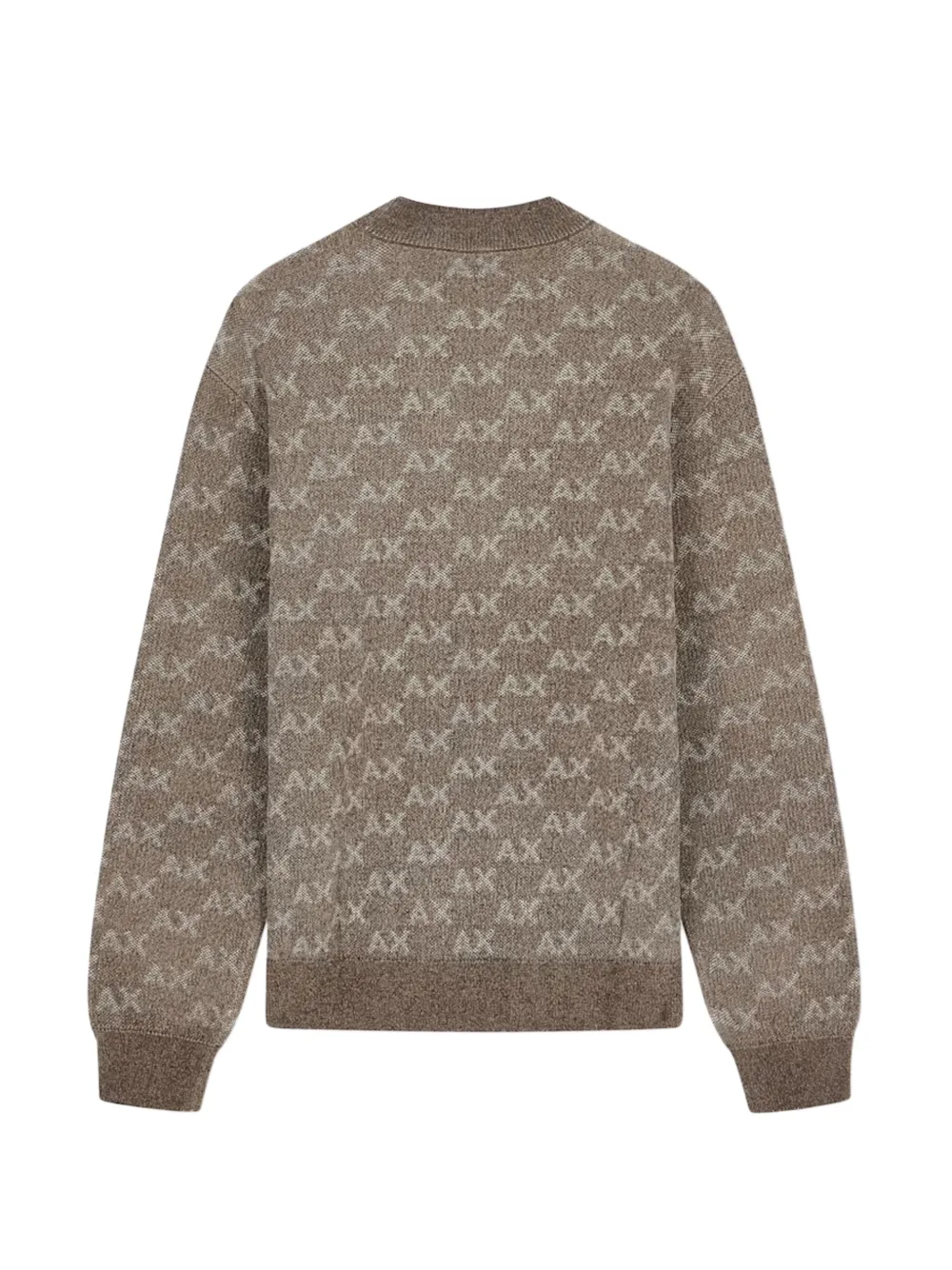 Armani Exchange Gebreide trui met logo-monogram Bruin