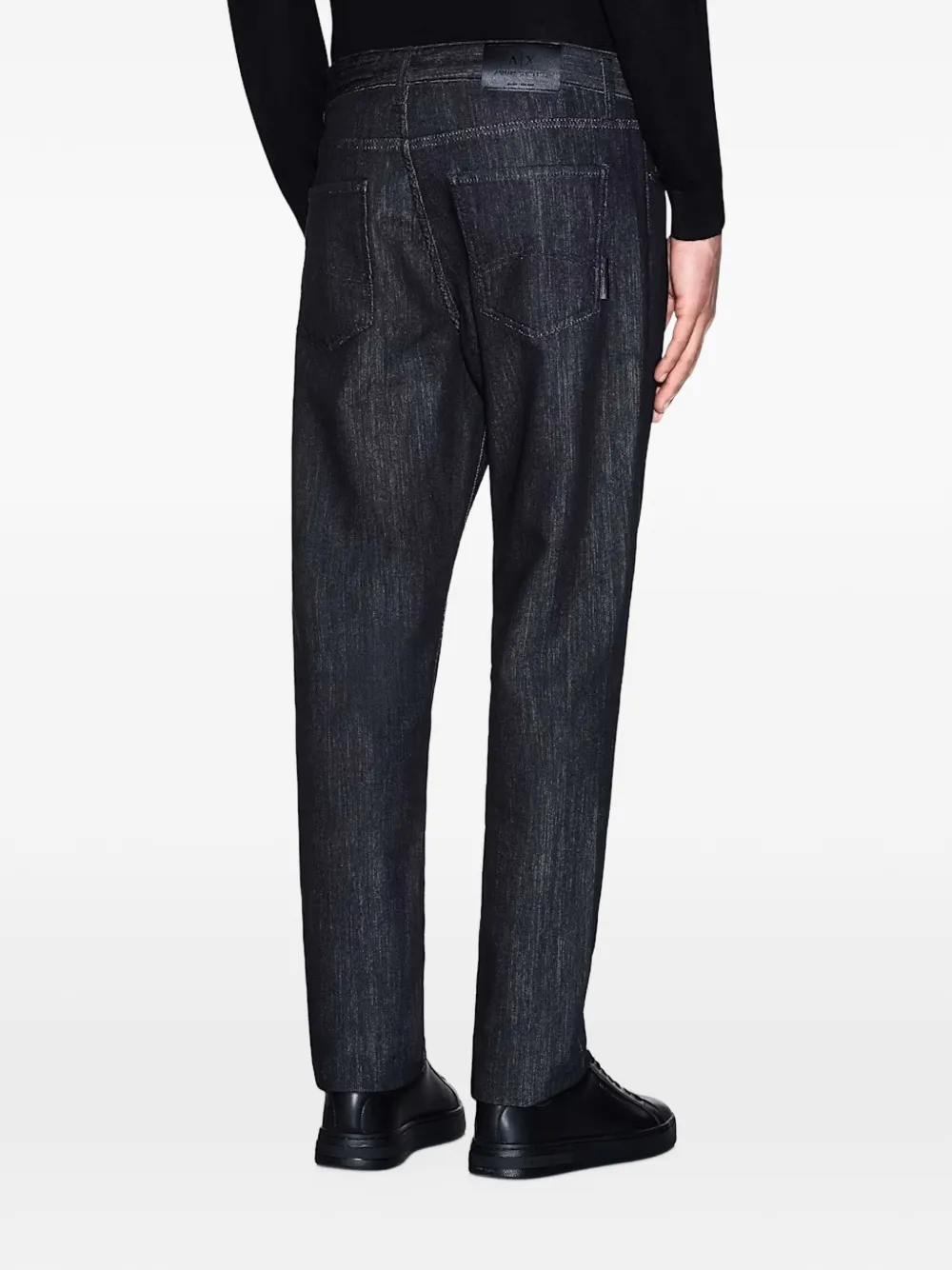 Armani Exchange Jeans met geborduurd logo Zwart