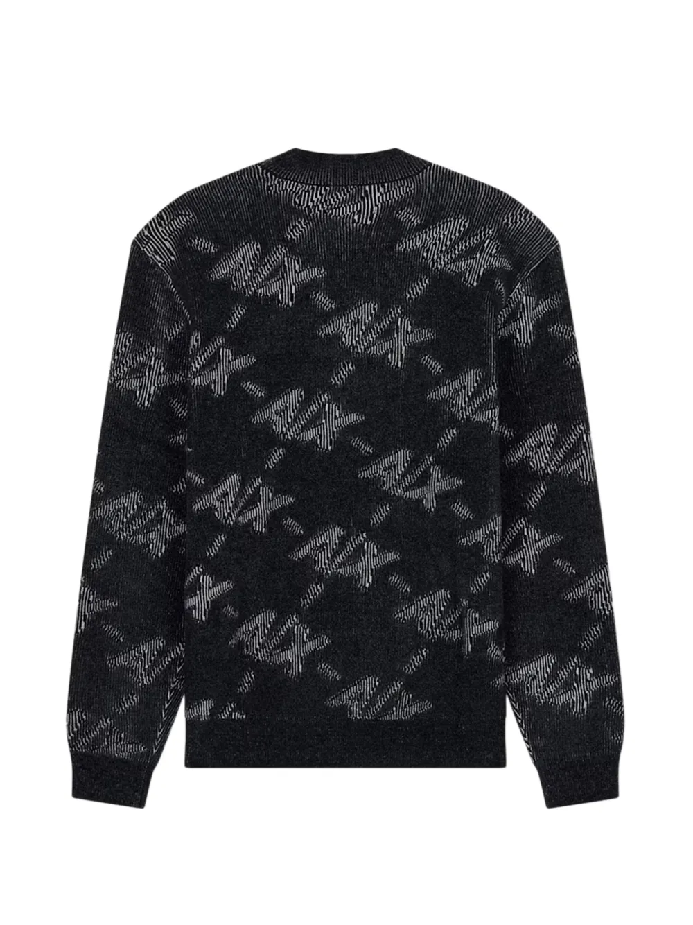 Armani Exchange Trui met ronde hals en logo-jacquard Zwart