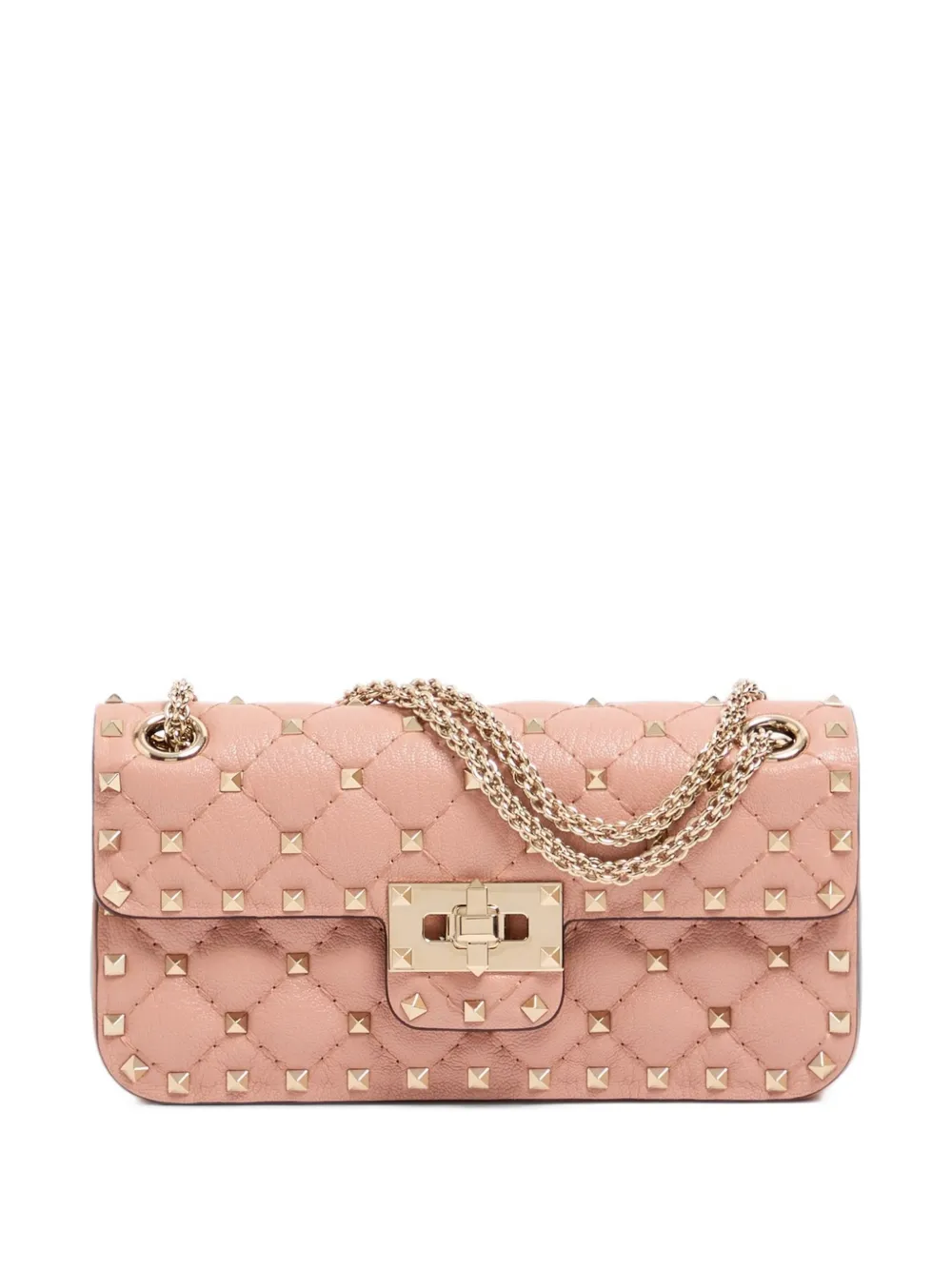 Valentino Garavani Rockstud Spike small shoulder bag in kidskin - Rosa