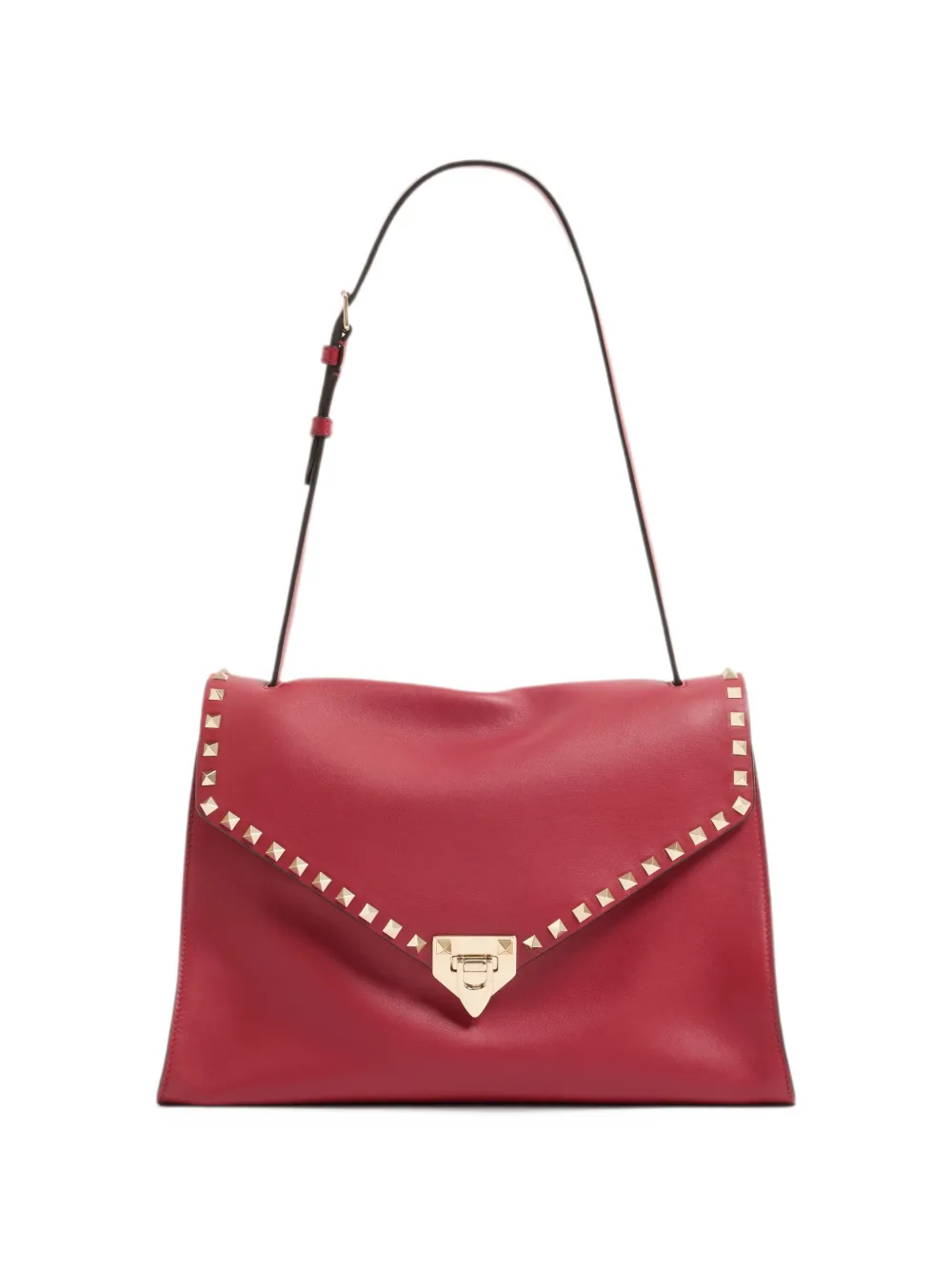 Valentino Garavani Rockstud Maxxing medium shoulder bag in smooth calfskin - Rosso