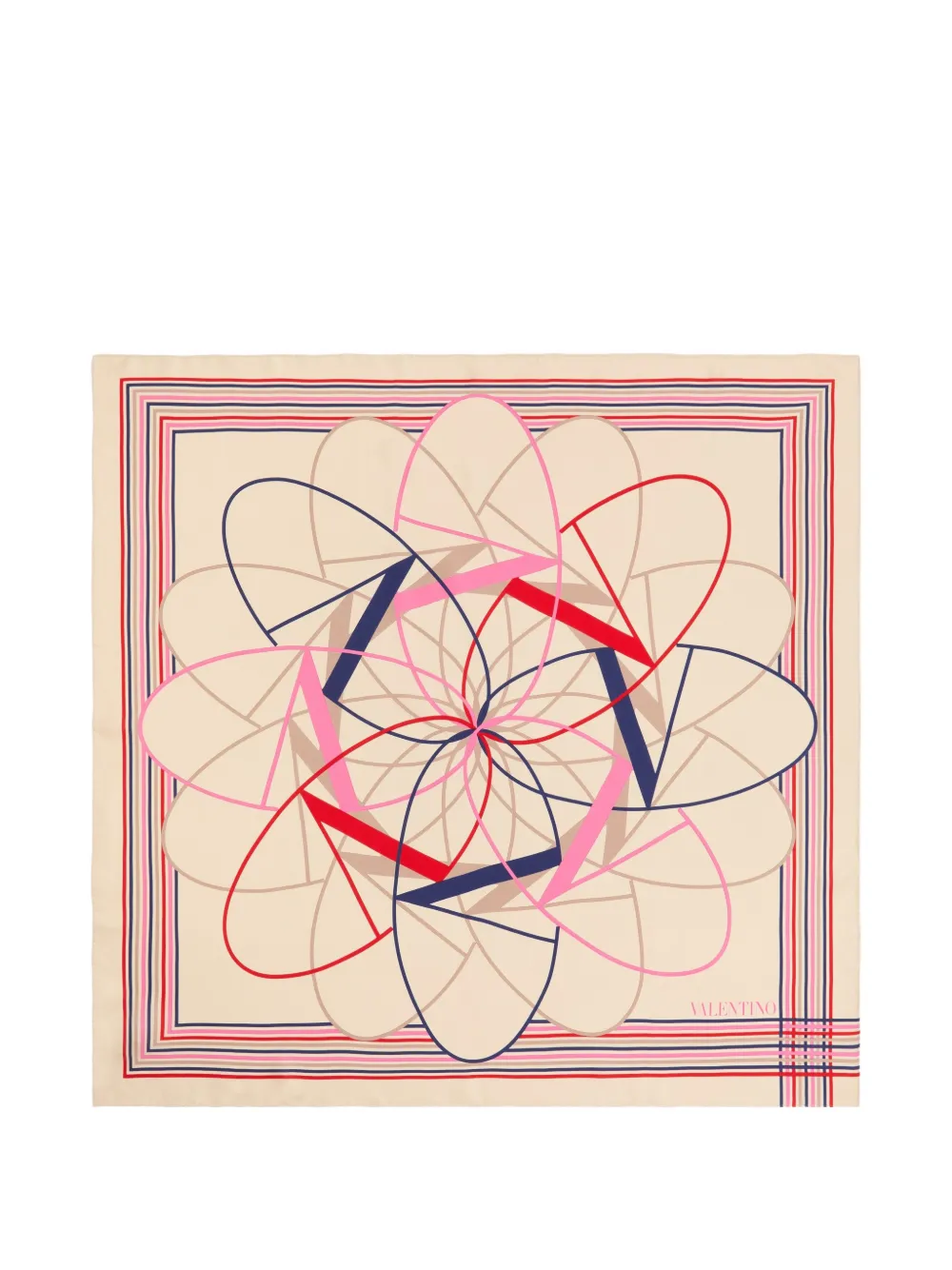 Valentino Garavani Le Fou de l'Archive silk scarf Beige