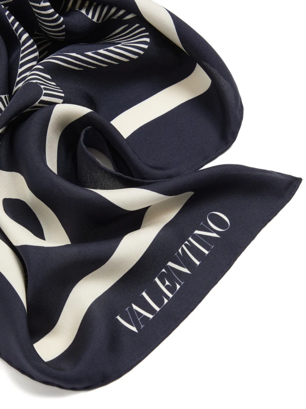 Valentino Garavani Le Fou de l'Archive silk scarf Blauw