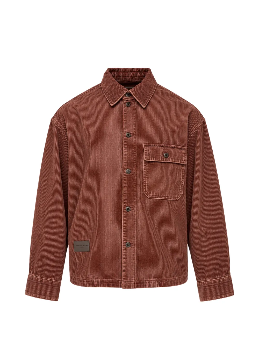 Wooyoungmi corduroy logo-patch shirt - Rot