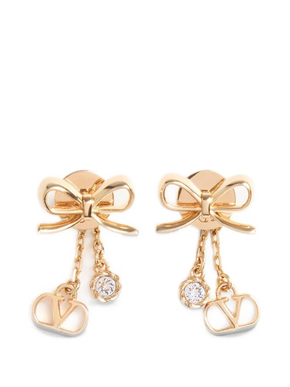 Valentino Garavani VLogo floc earrings in metal and Swarovski® crystals - Oro