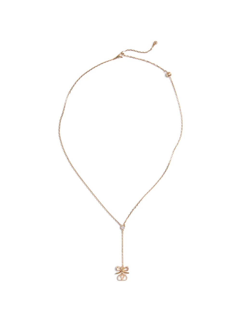 Valentino Garavani Vlogo floc necklace in metal and swarovski® crystals - Oro