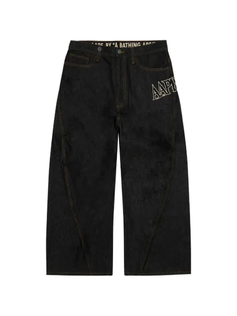AAPE BY *A BATHING APE® logo-embroidered contrast-stitch trousers