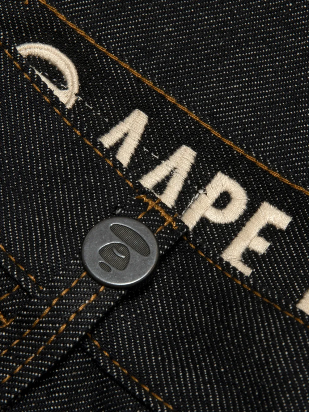 AAPE BY *A BATHING APE Broek met geborduurd logo en contrasterende stiksels Blauw