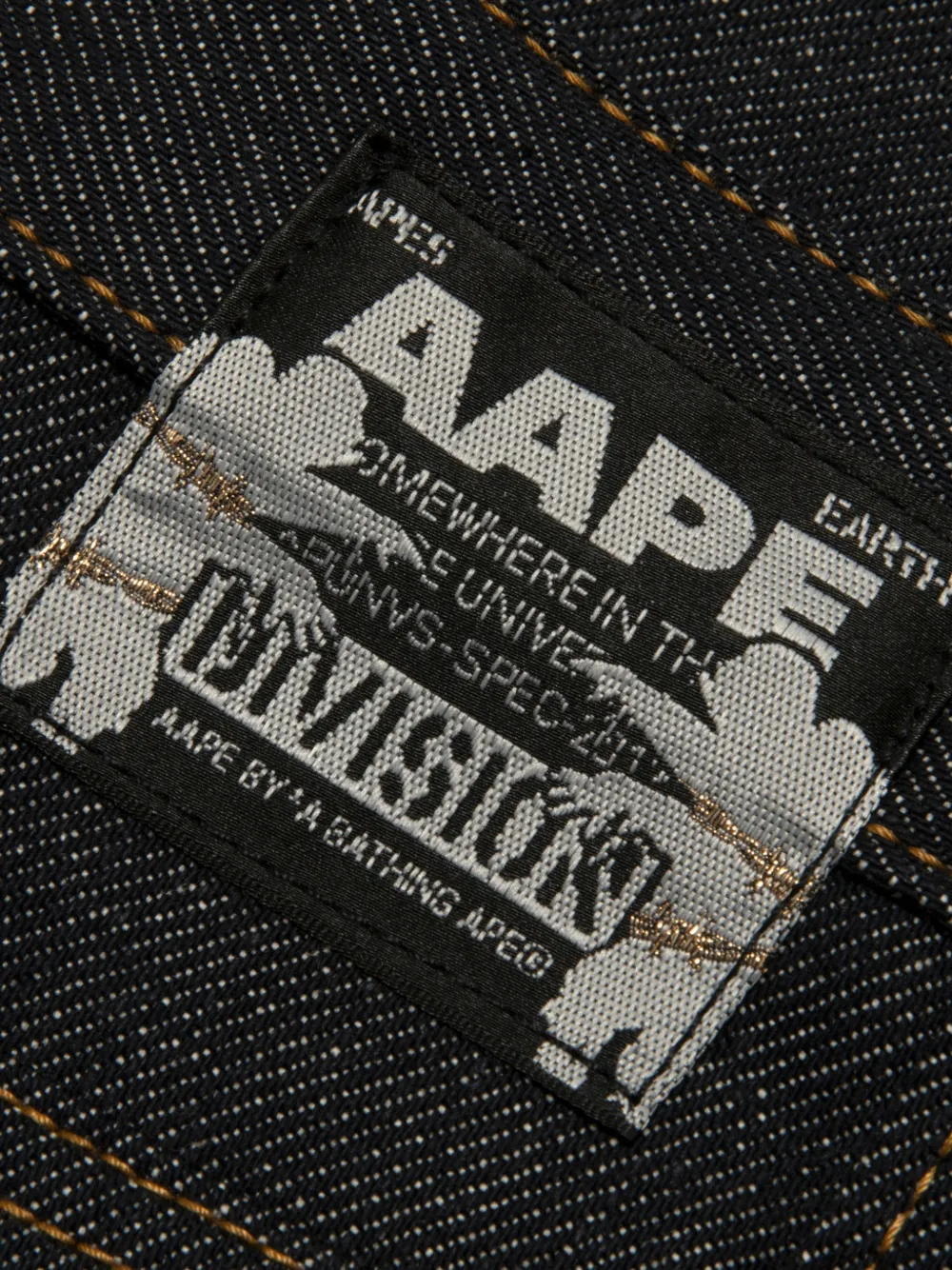 AAPE BY *A BATHING APE Broek met geborduurd logo en contrasterende stiksels Blauw
