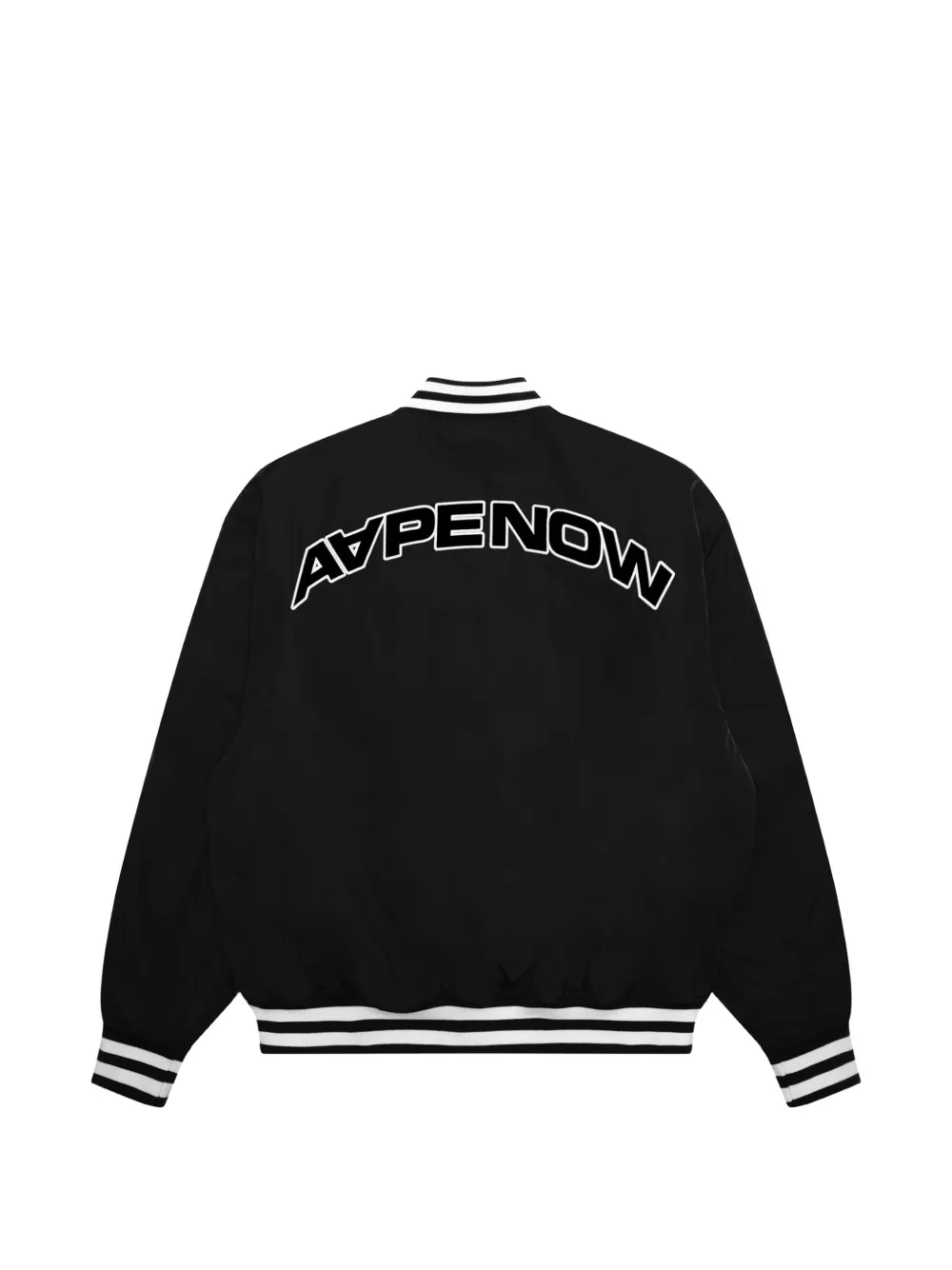 AAPE BY *A BATHING APE logo-patch striped-trim bomber jacket Zwart