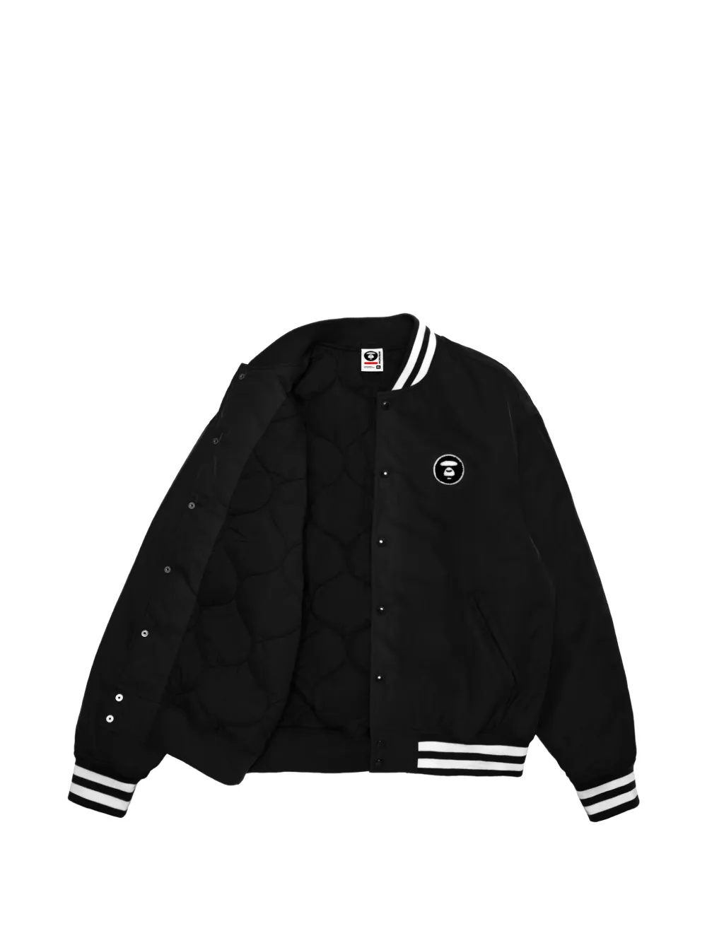 AAPE BY *A BATHING APE logo-patch striped-trim bomber jacket Zwart