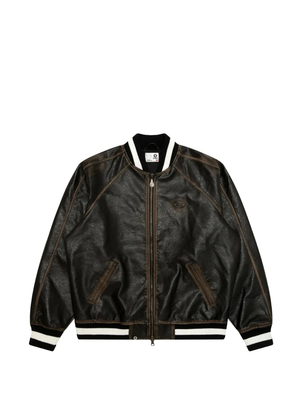 AAPE BY *A BATHING APE® Bomberjacke aus Faux-Leder - Braun
