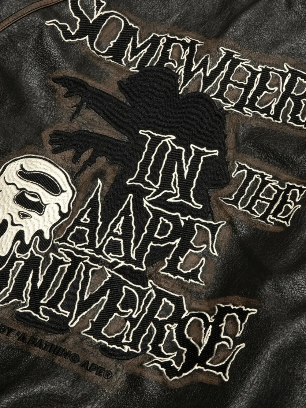 AAPE BY *A BATHING APE faux-leather bomber jacket Bruin