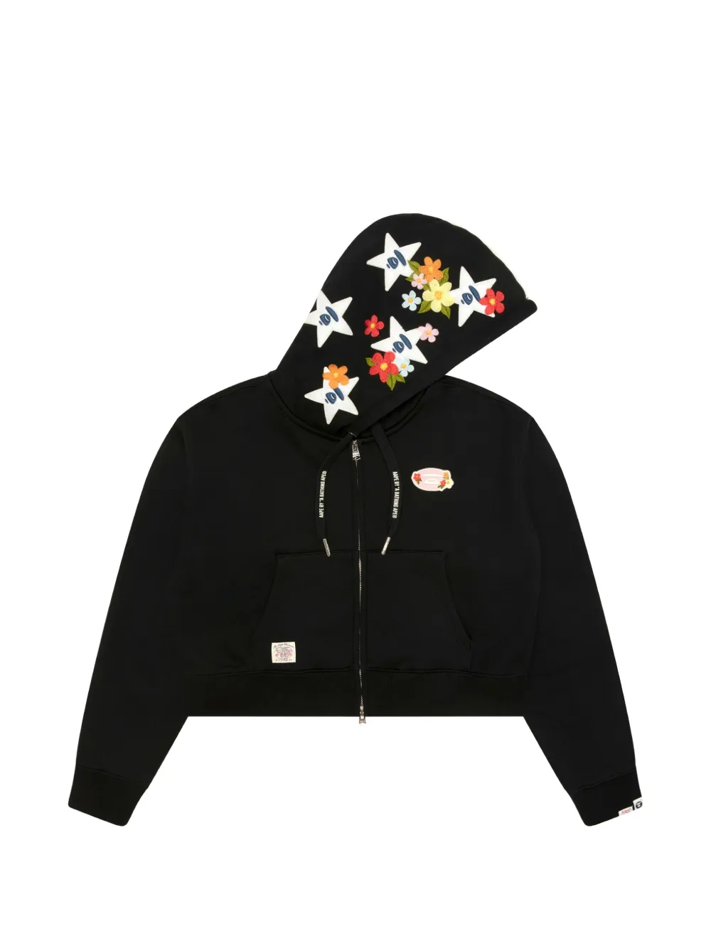 AAPE BY *A BATHING APE® Hoodie mit Blumenstickerei - Schwarz