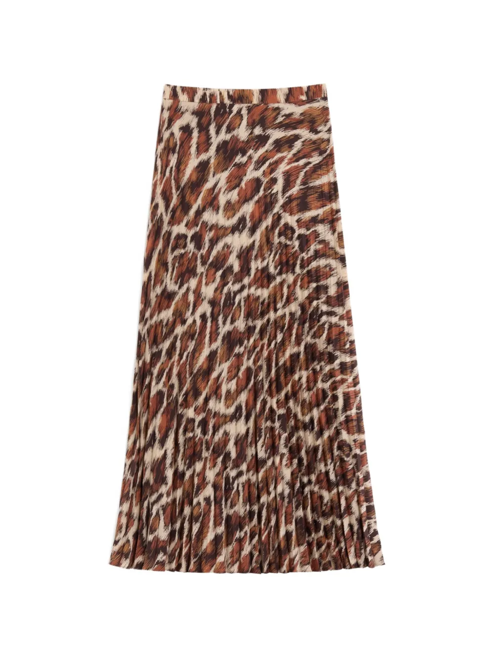Valentino Garavani crepe-de-chine midi skirt with animalier print Bruin