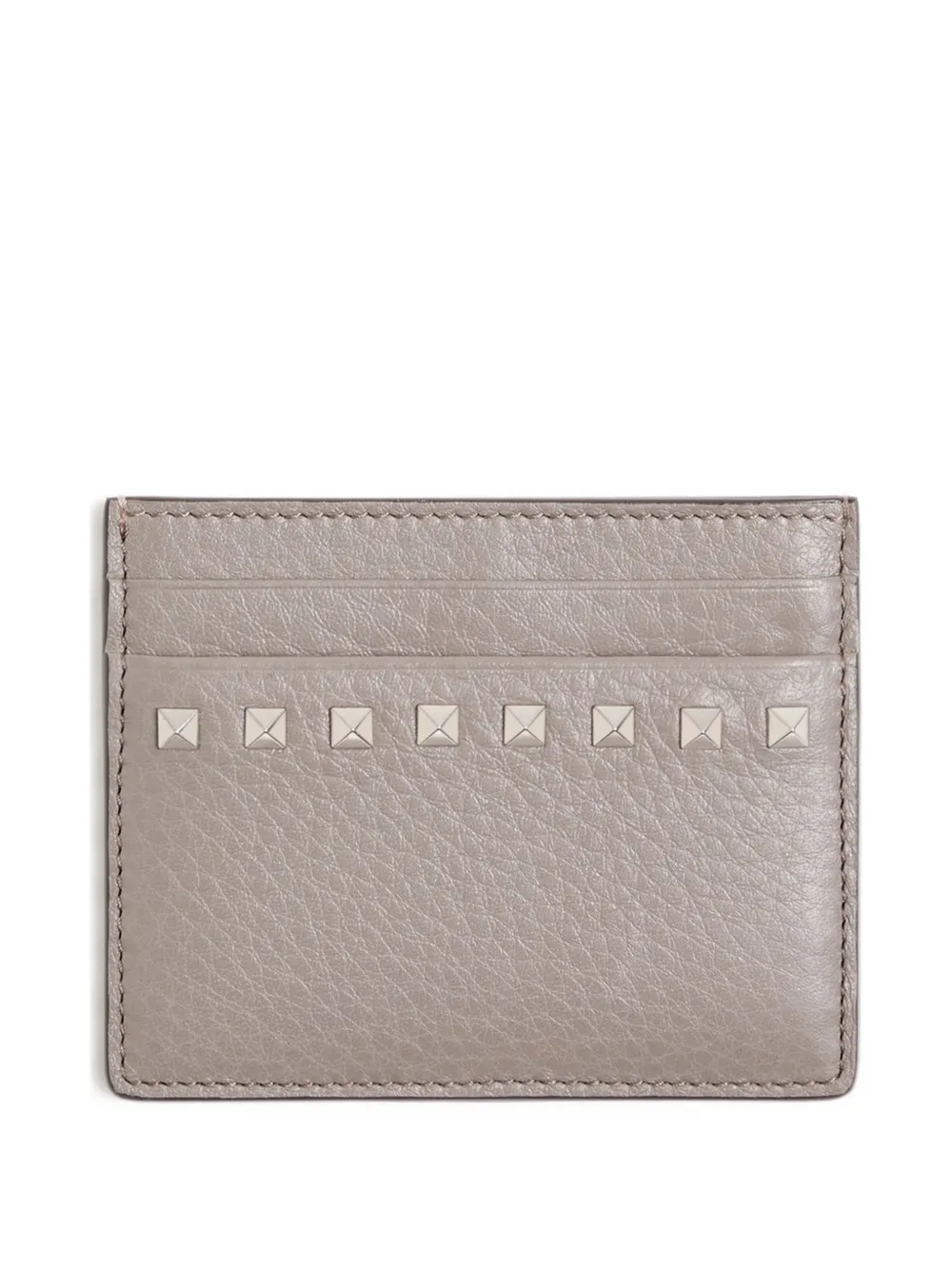 Valentino Garavani Portacarte Rockstud in pelle di vitello granata - Grigio