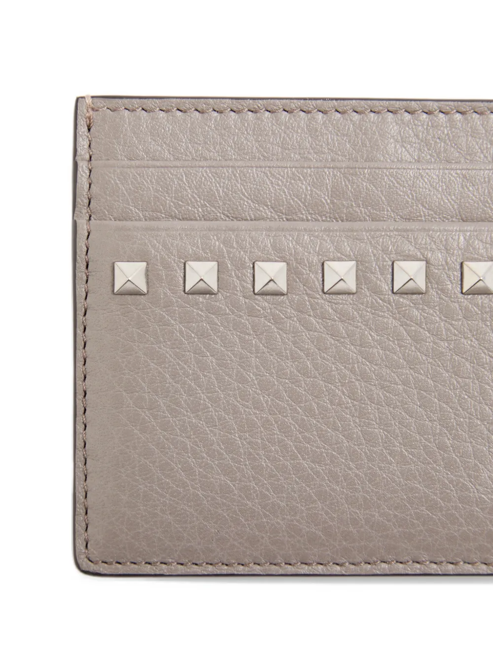 Valentino Garavani Rockstud pasjeshouder van kalfsleer met textuur Grijs