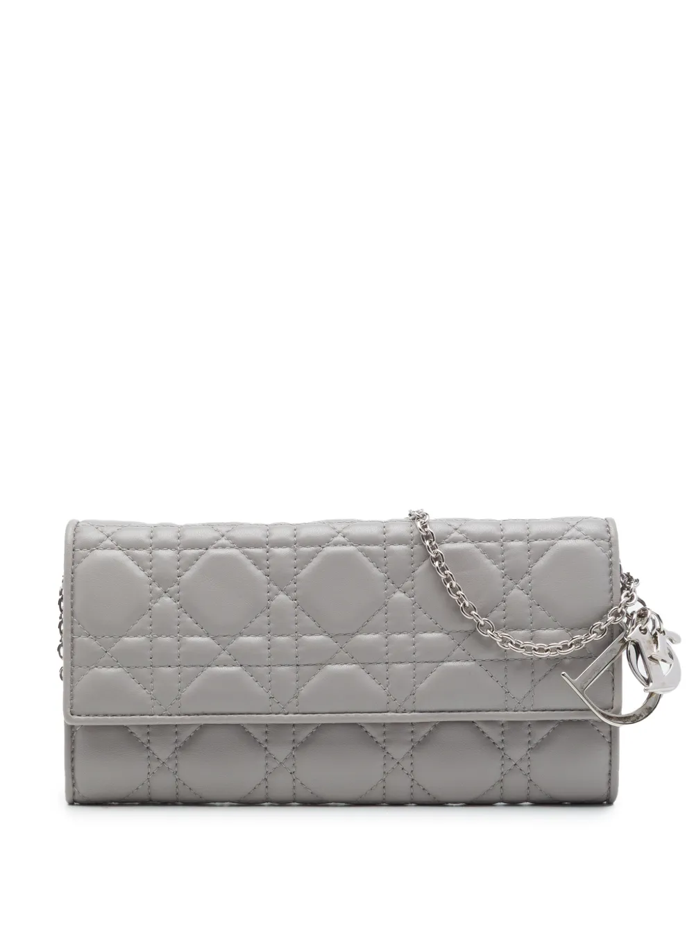 Christian Dior Pre-Owned 2011 Lambskin Cannage Lady Dior Wallet On Chain crossbody bag - Grau