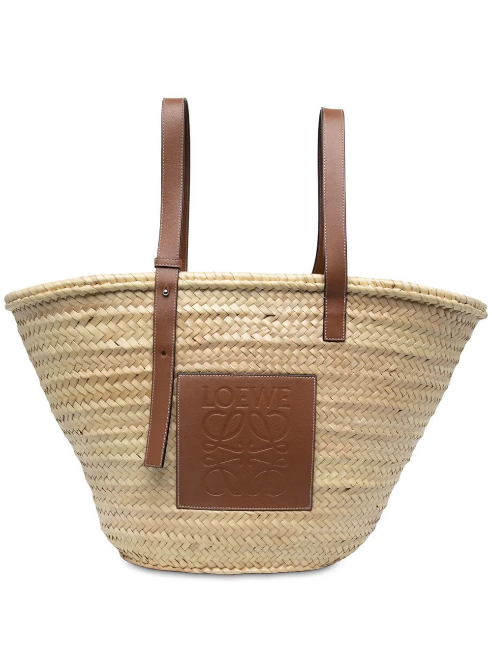 Loewe Pre-Owned 2021 Large Raffia Anagram Basket tote bag - Tons neutres