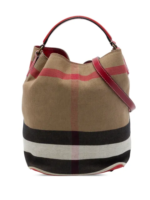 Burberry Pre-Owned 2000-2017 Medium Mega Check Canvas Ashby Bucket Bag satchel