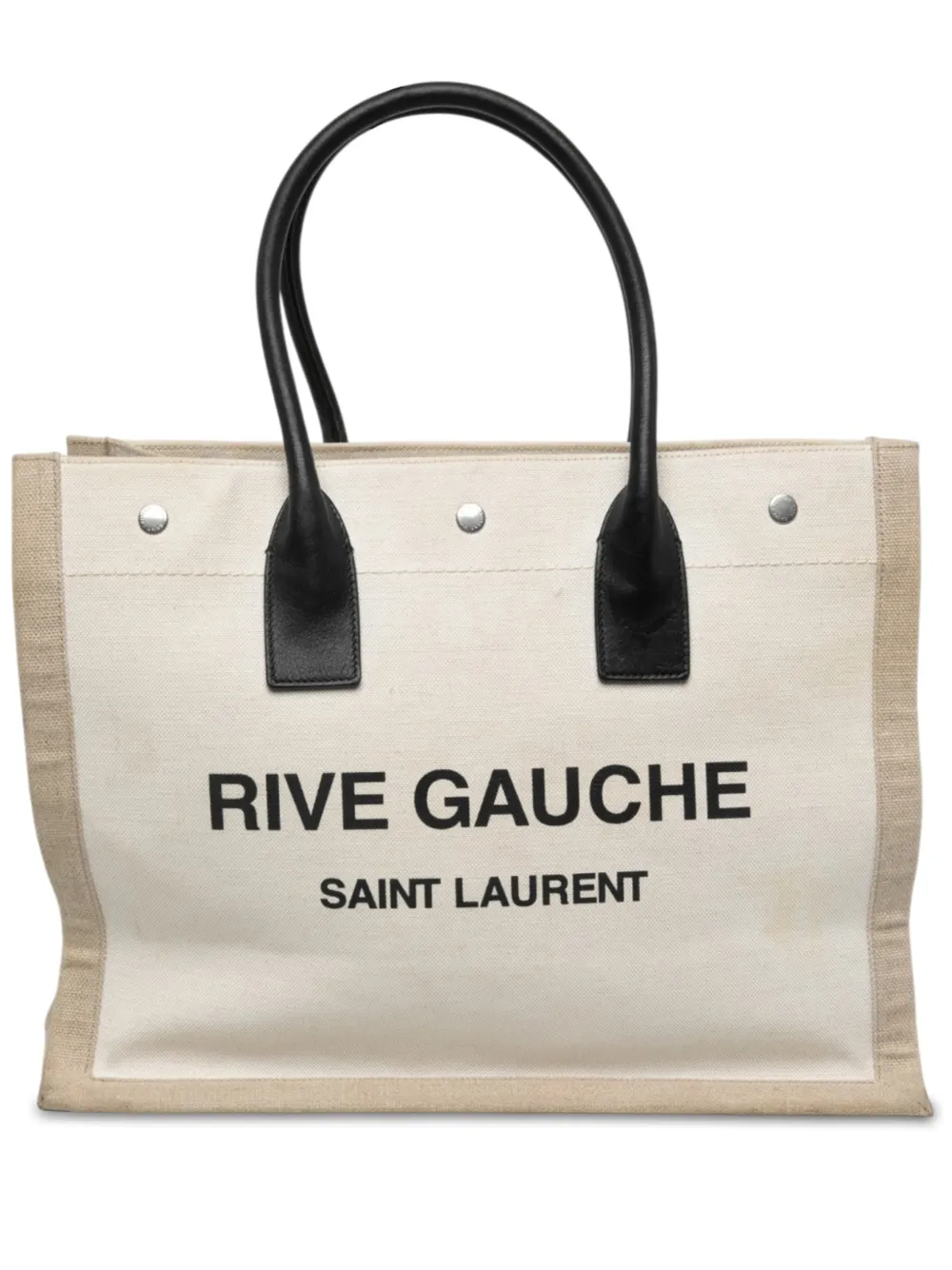 Saint Laurent Pre-Owned 2022 Small Canvas Rive Gauche tote bag - Tons neutres Saint Laurent Pre-Owned 2022 Small Canvas Rive Gauche tote bag - Tons neutres