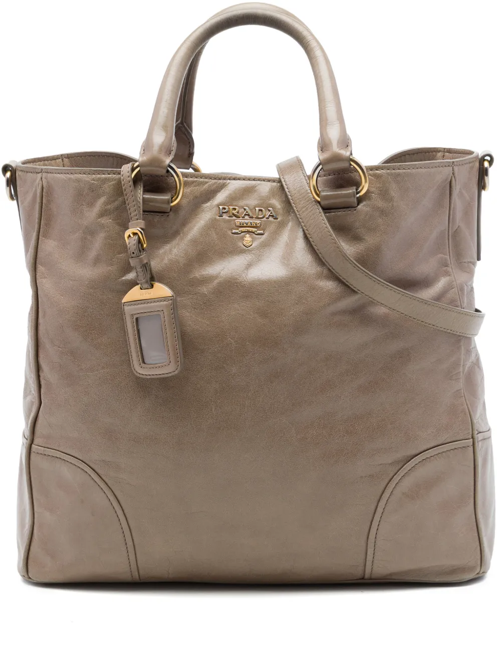 Prada Pre-Owned 2010-2026 Vitello Shine satchel - Marrone