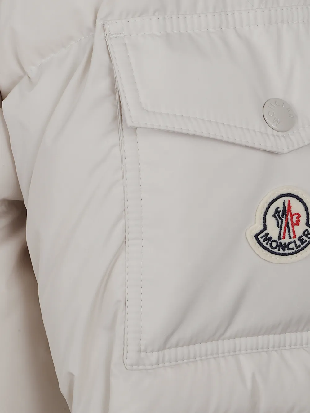 Moncler quilted hooded jacket Beige