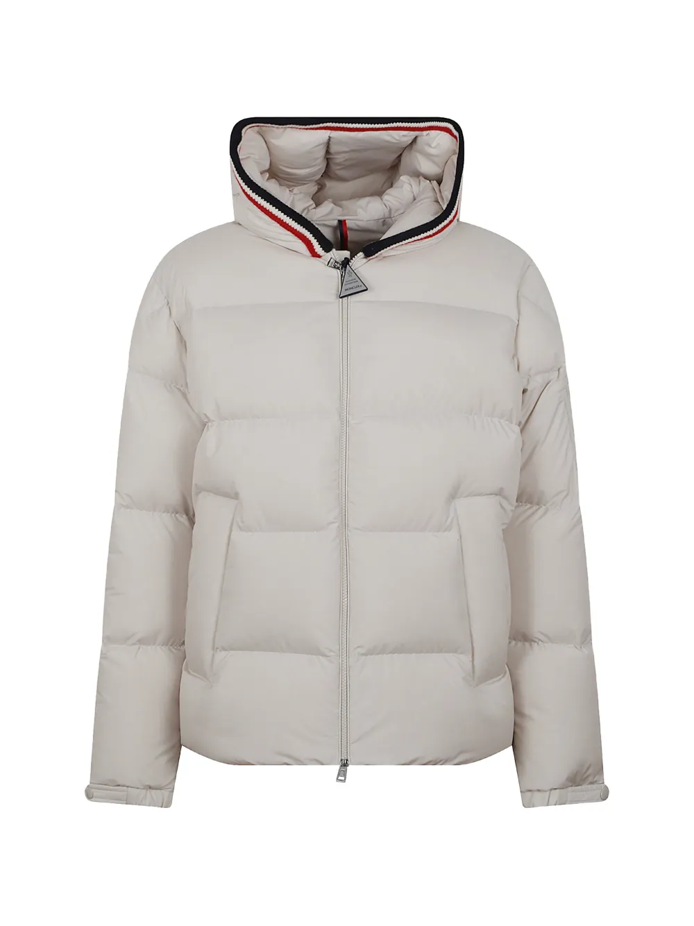 Moncler quilted hooded jacket Beige