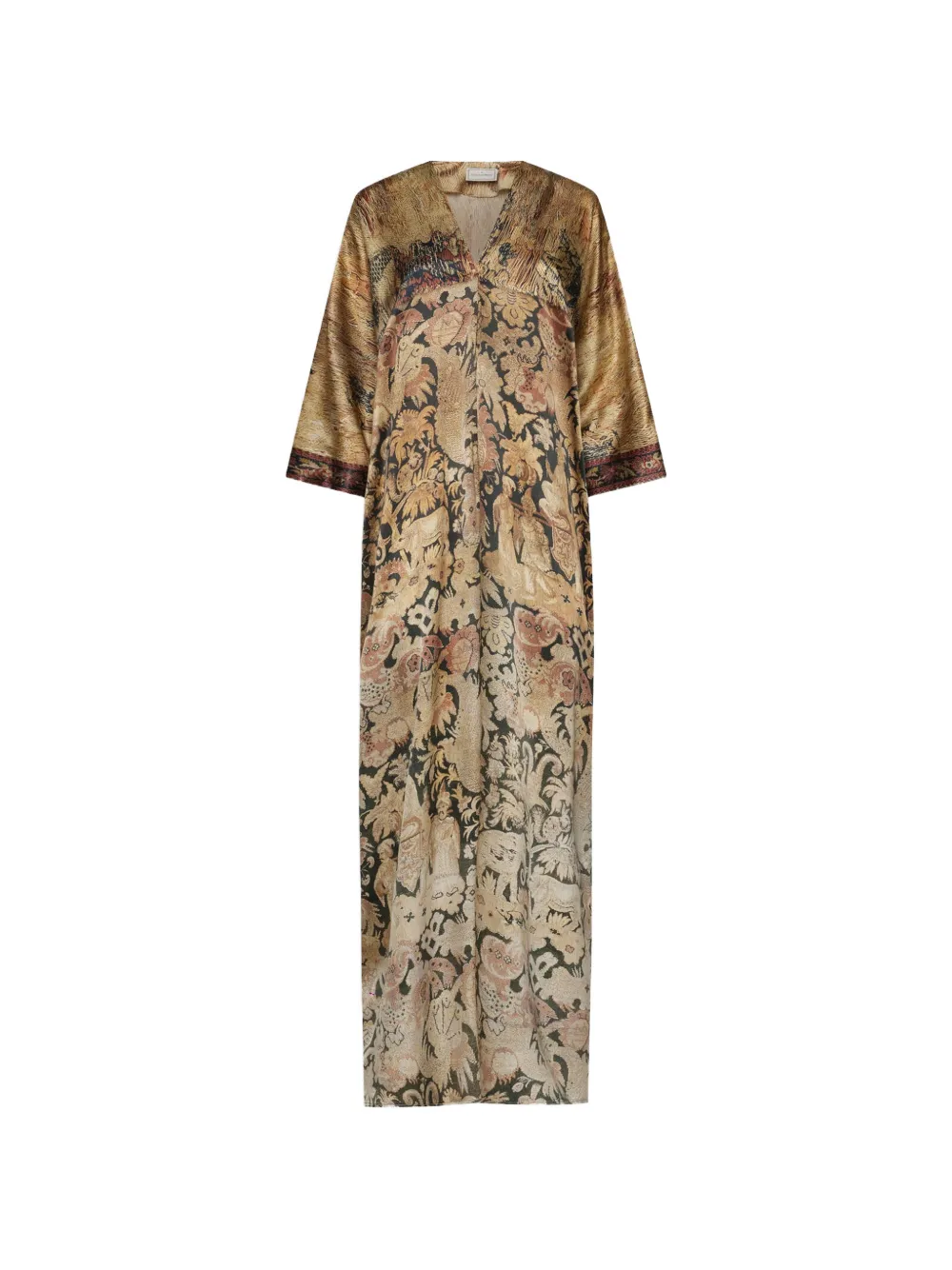 Pierre-Louis Mascia tapestry-print silk maxi dress - Tons neutres Pierre-Louis Mascia tapestry-print silk maxi dress - Tons neutres