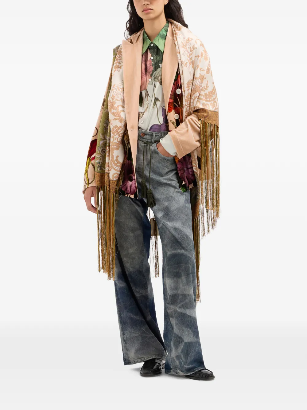 Pierre-Louis Mascia Aloe zijden shirt met botanische print Wit