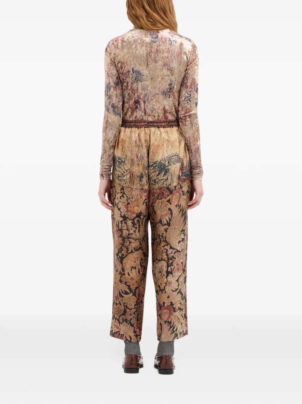 Pierre-Louis Mascia Broek met bloemenprint Bruin