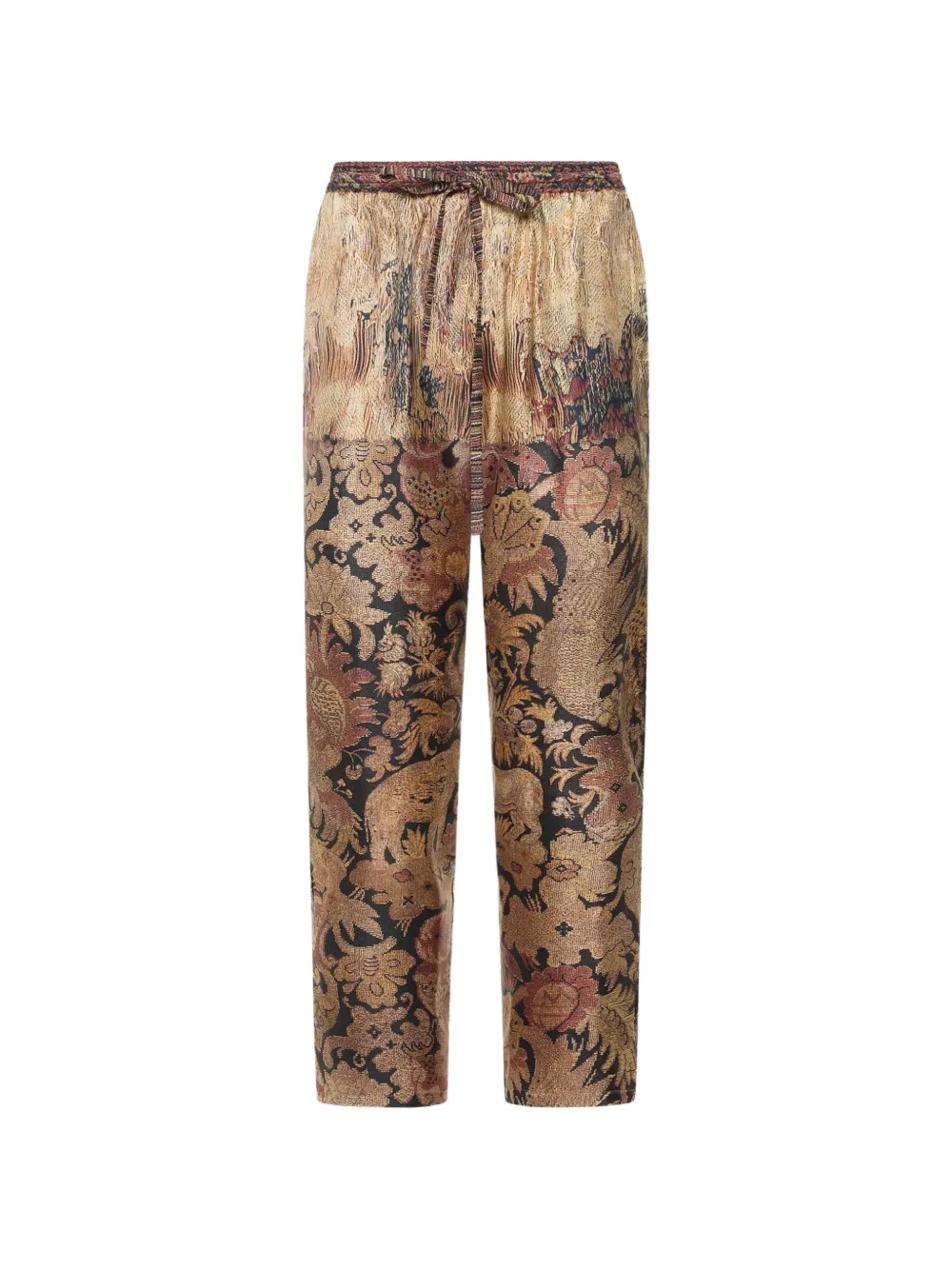 Pierre-Louis Mascia floral-print silk trousers - Marron Pierre-Louis Mascia floral-print silk trousers - Marron
