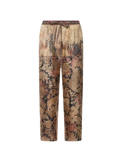 Pierre-Louis Mascia pantalones de seda con estampado floral