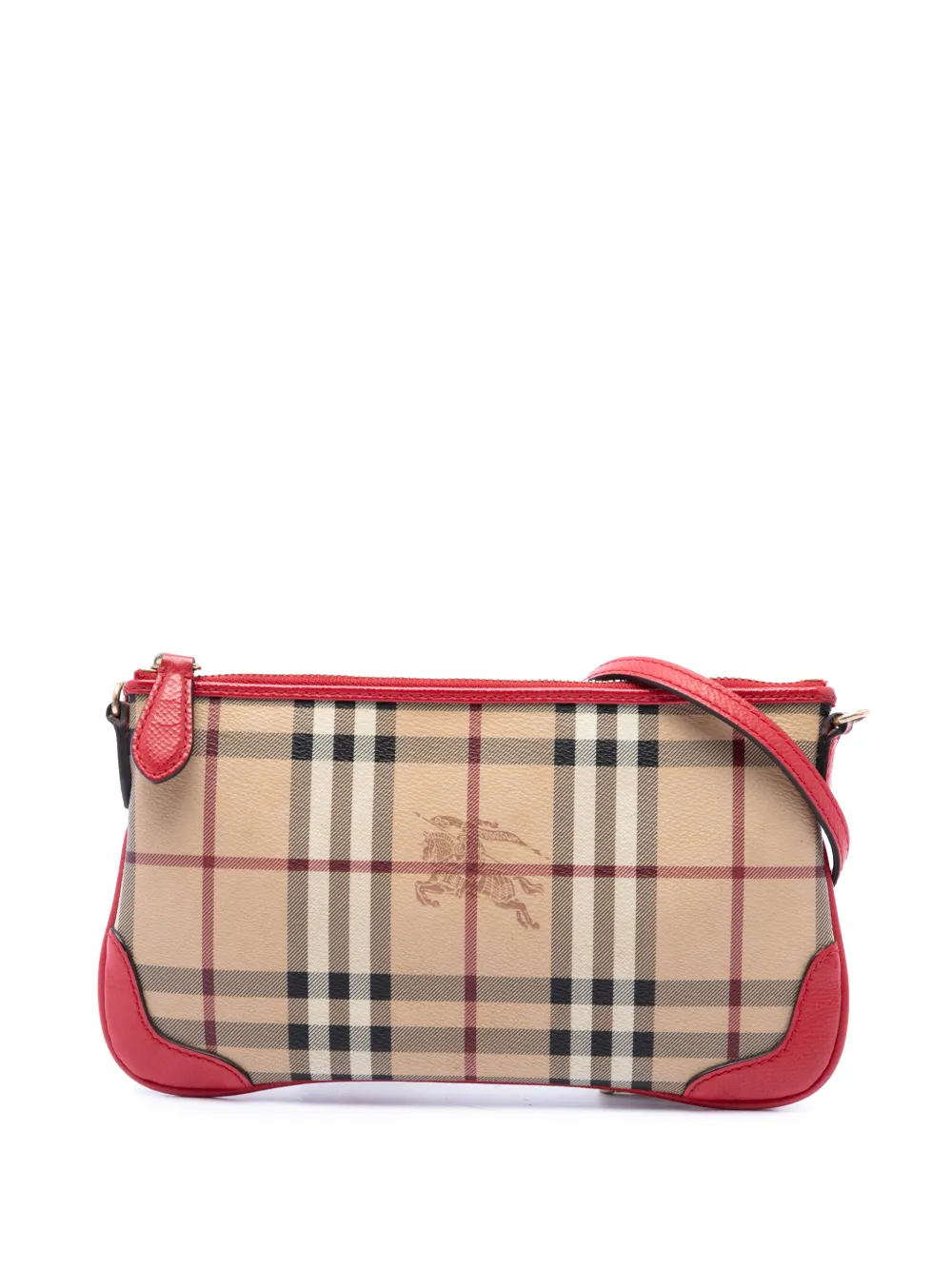 Burberry Pre-Owned 2012-2026 Haymarket Check Coated Canvas Peyton crossbody bag - Nude