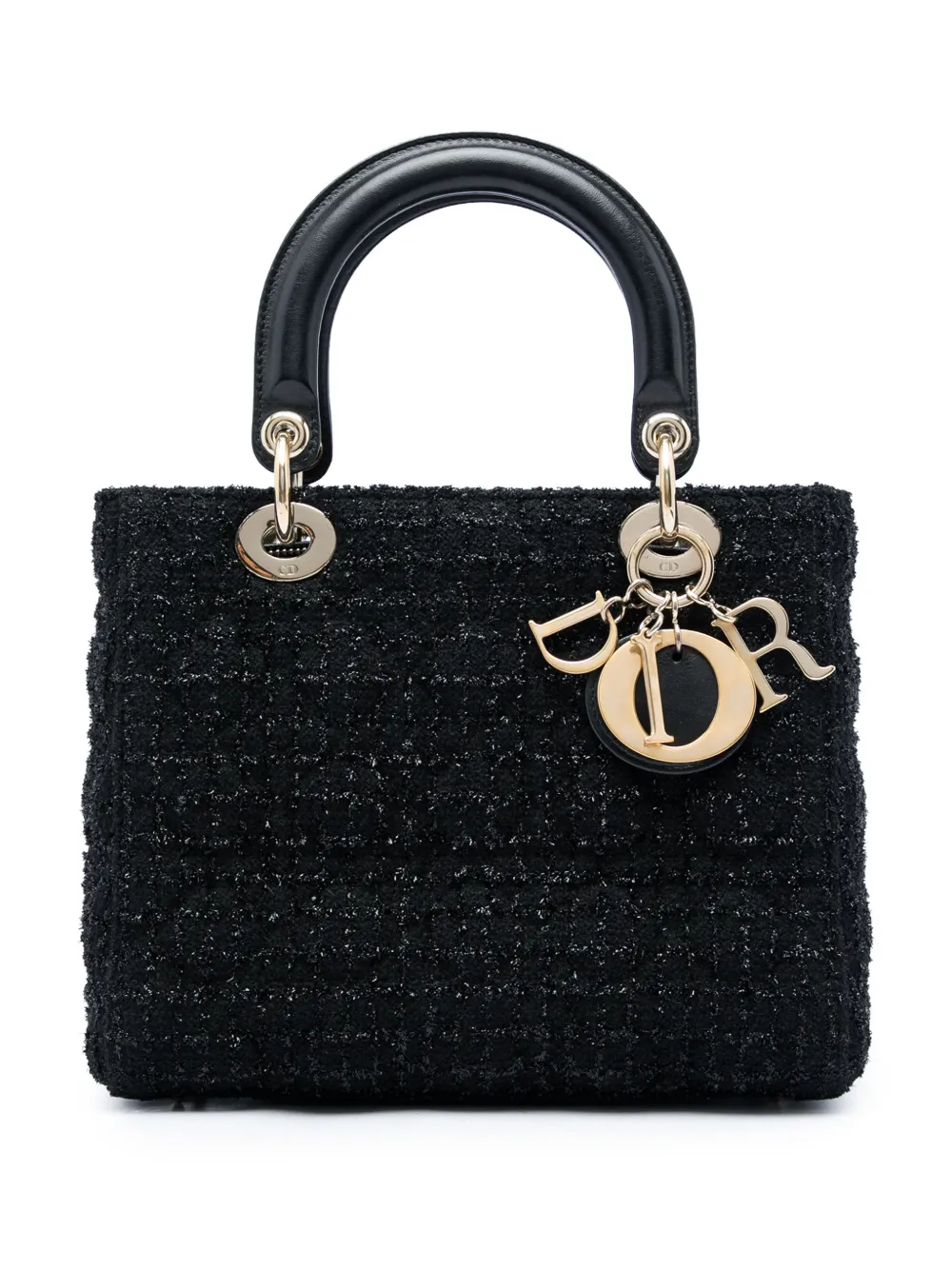 Christian Dior Pre-Owned 2013 Medium Tweed Cannage Lady Dior satchel - Schwarz