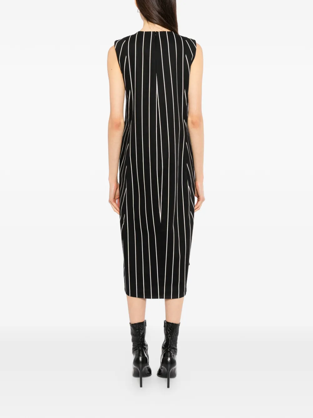 Balenciaga Gestreepte midi-jurk Zwart