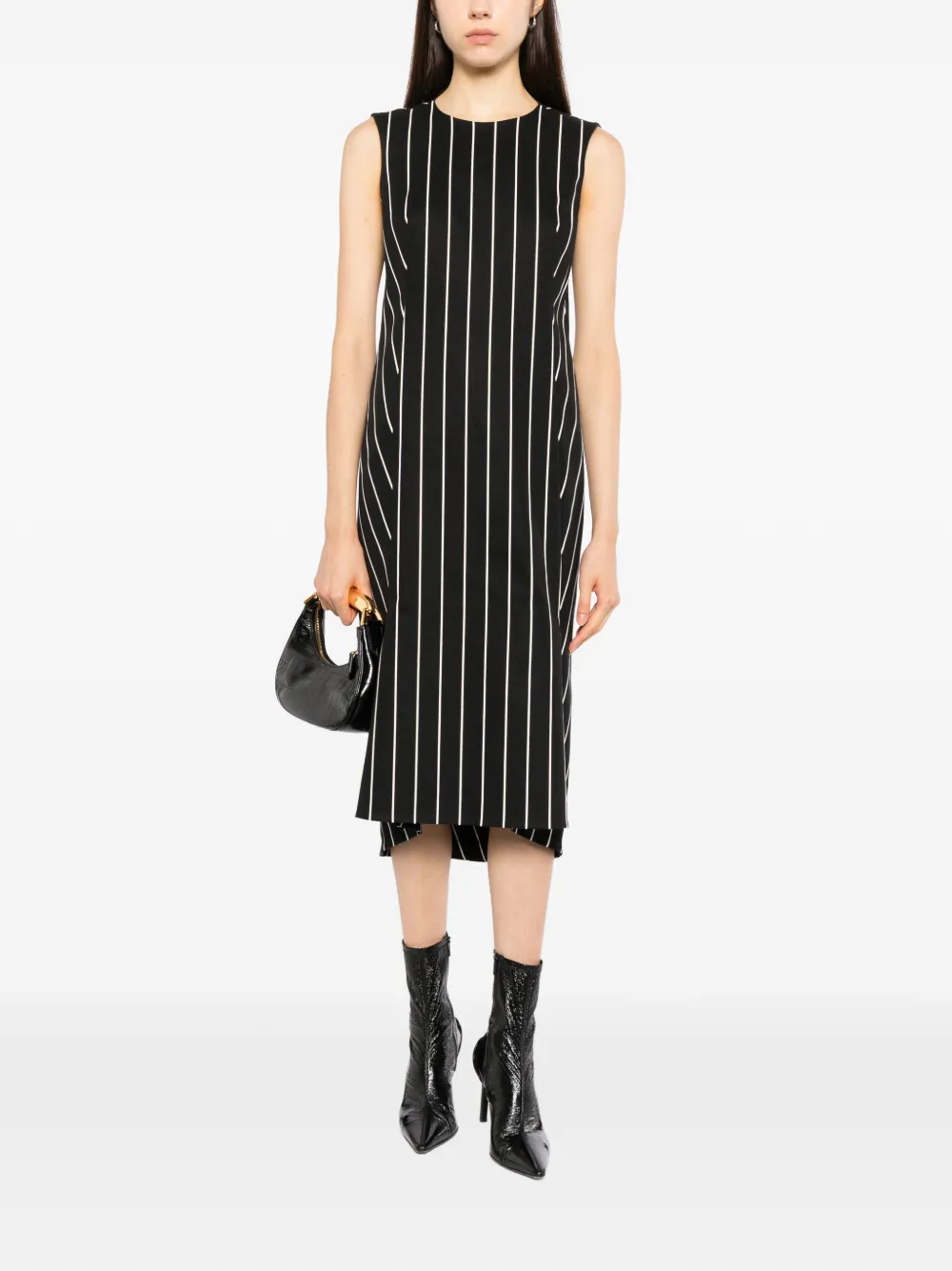 Balenciaga Gestreepte midi-jurk Zwart