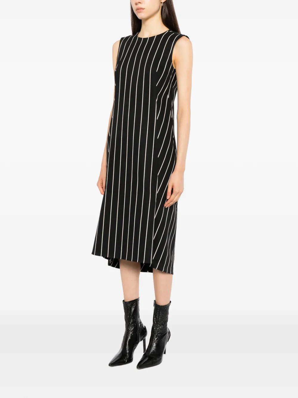 Balenciaga Gestreepte midi-jurk Zwart