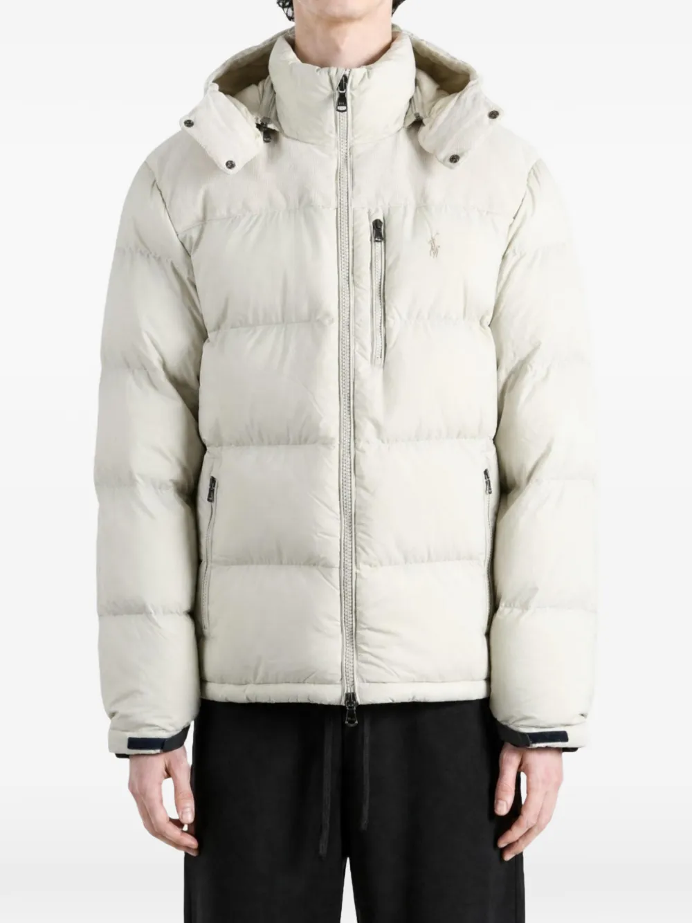 Polo Ralph Lauren corduroy-panelled quilted jacket Beige