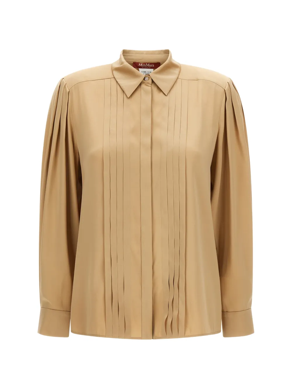 Max Mara Vongola pleated shirt - Tons neutres Max Mara Vongola pleated shirt - Tons neutres