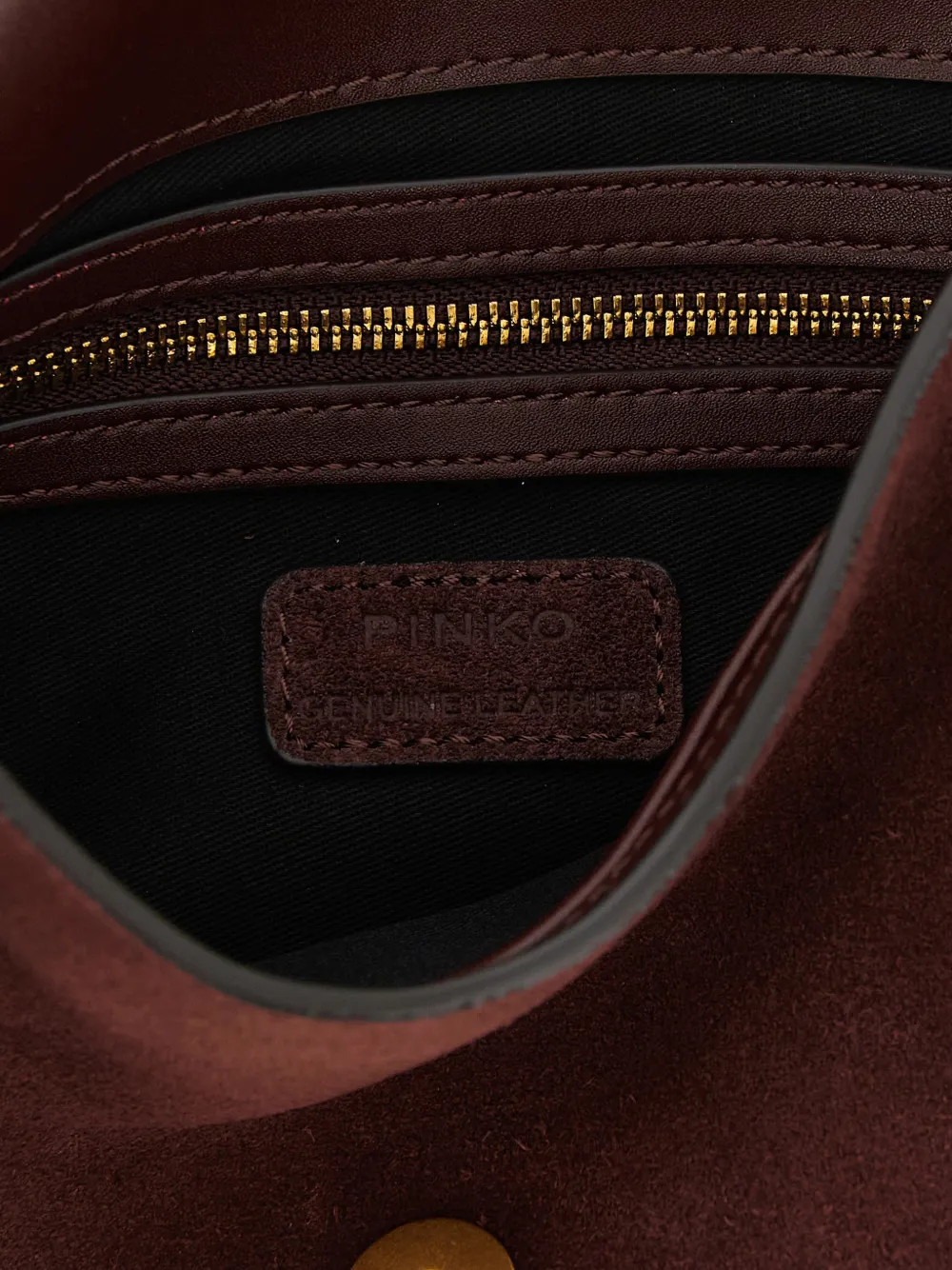 PINKO Kleine Love suède crossbodytas Rood