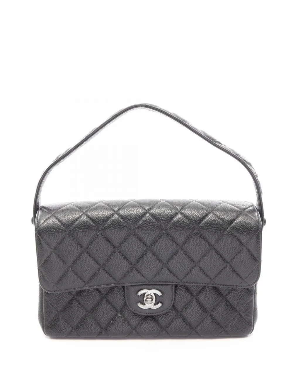 CHANEL Pre-Owned 1996-1997 Quilted Caviar Double Sided Flap handbag - Nero