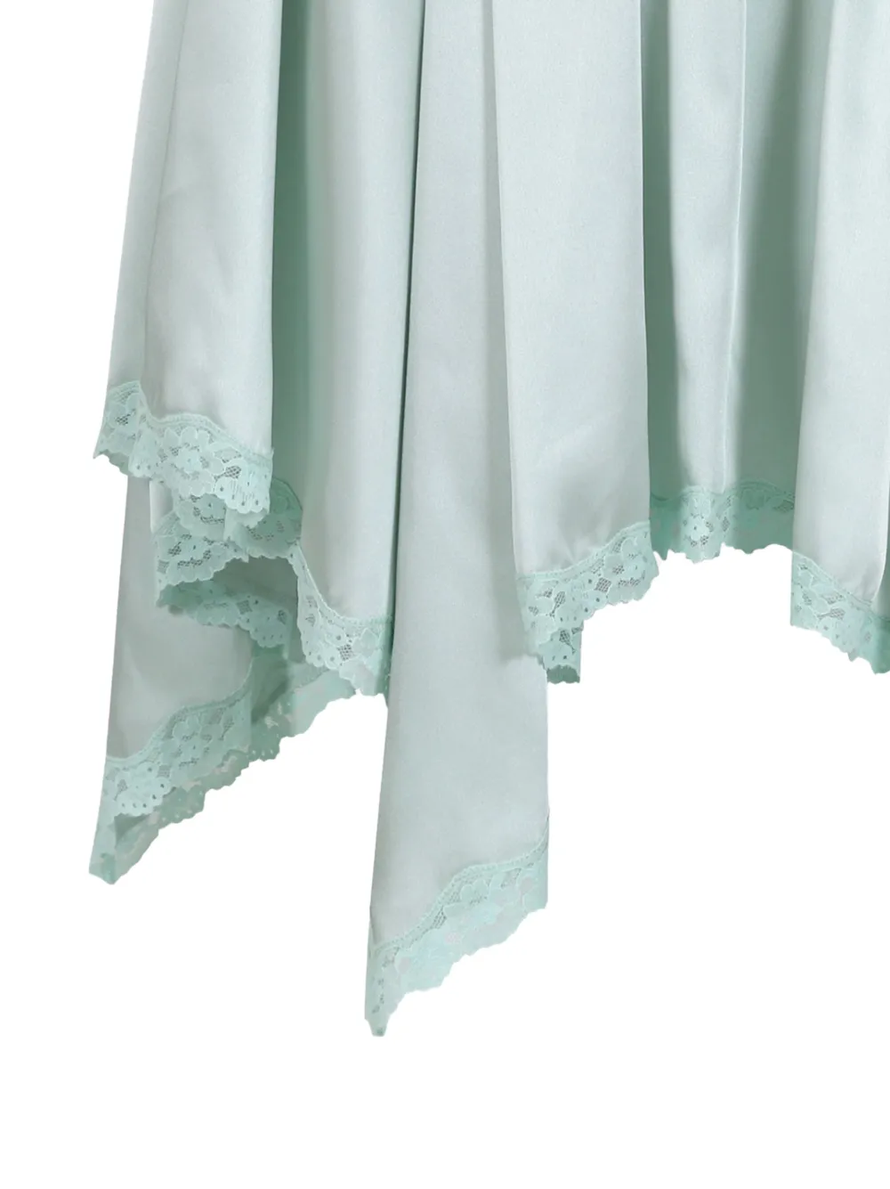 Sandy Liang Sophie midi-rok met kanten afwerking Groen