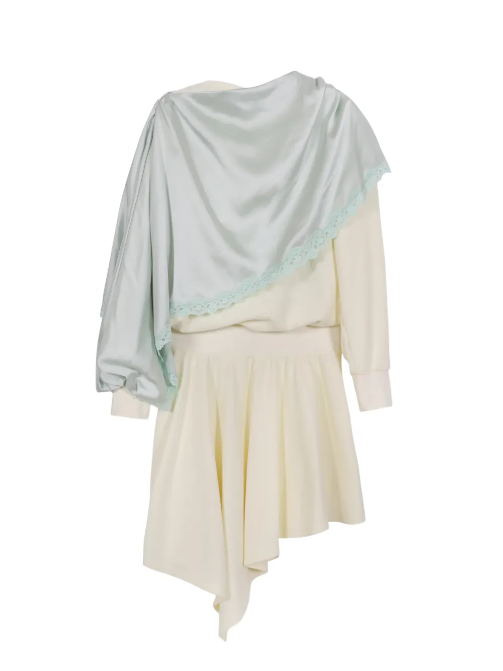 Sandy Liang Tulsa asymmetrische mini-jurk Beige