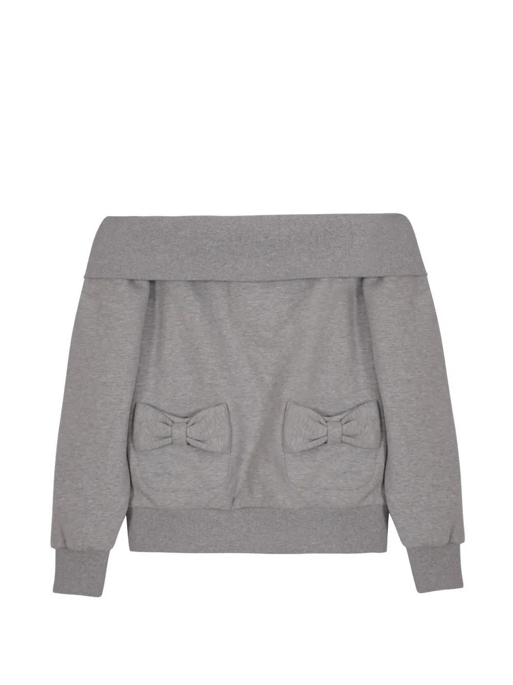 Sandy Liang Neston Bow-detail Sweatshirt In Gray