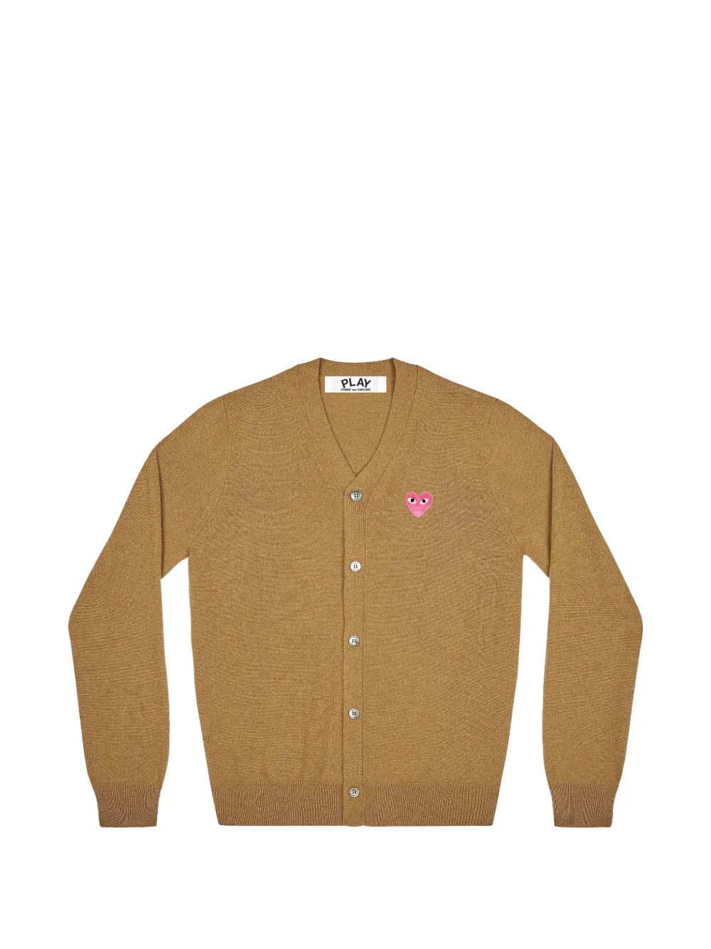 Comme Des Garçons Play Kids Play Heart-patch V-neck cardigan - Marron Comme Des Garçons Play Kids Play Heart-patch V-neck cardigan - Marron